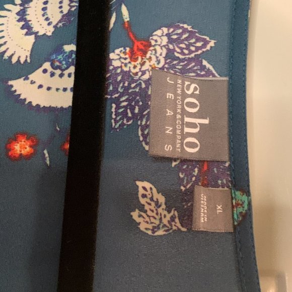 XL Long-Sleeved Blue/Teal NY&Co. Blouse - Picture 2 of 4